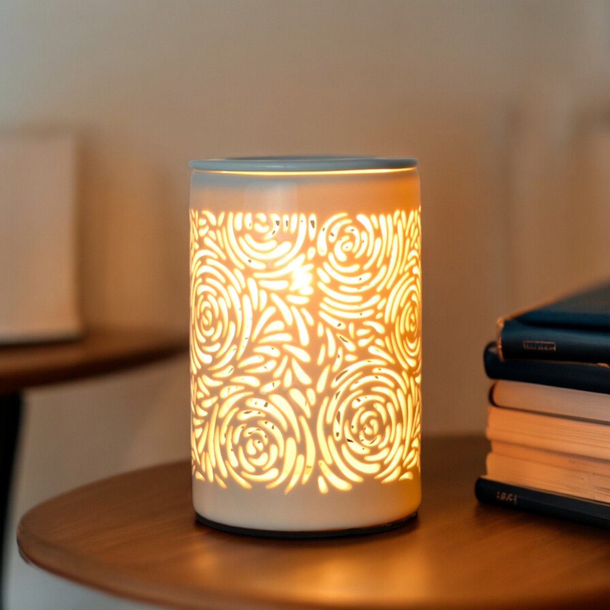 Zachte warmteverspreider – Calorya nr. 8 – van fijn porselein – sfeer- en diffusielamp – decoratie en cadeau-idee