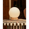 Flore Lichtbruine Oplaadbare Tafellamp – Warm hout & zacht glas
