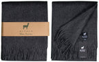 Luxe Alpaca Wollen Plaid – 200 x 150 cm | Antraciet en Lichtgrijs