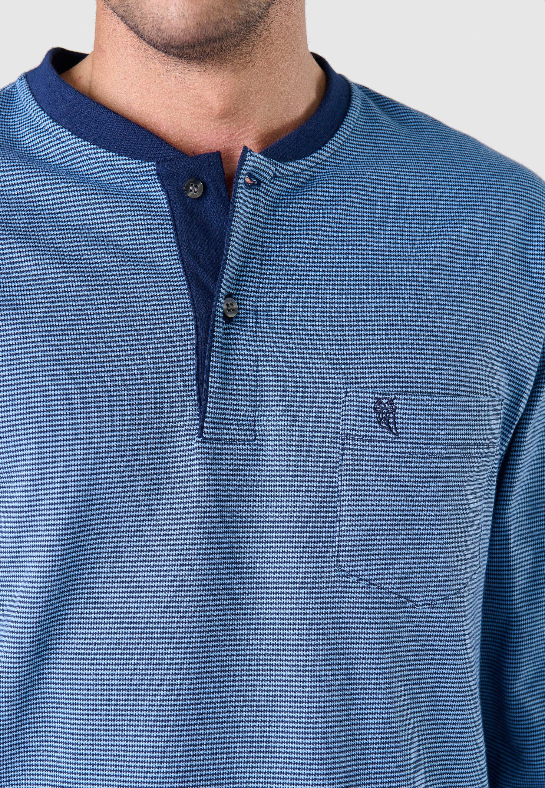 Premium gewatteerde winterpyjama voor heren – blauw