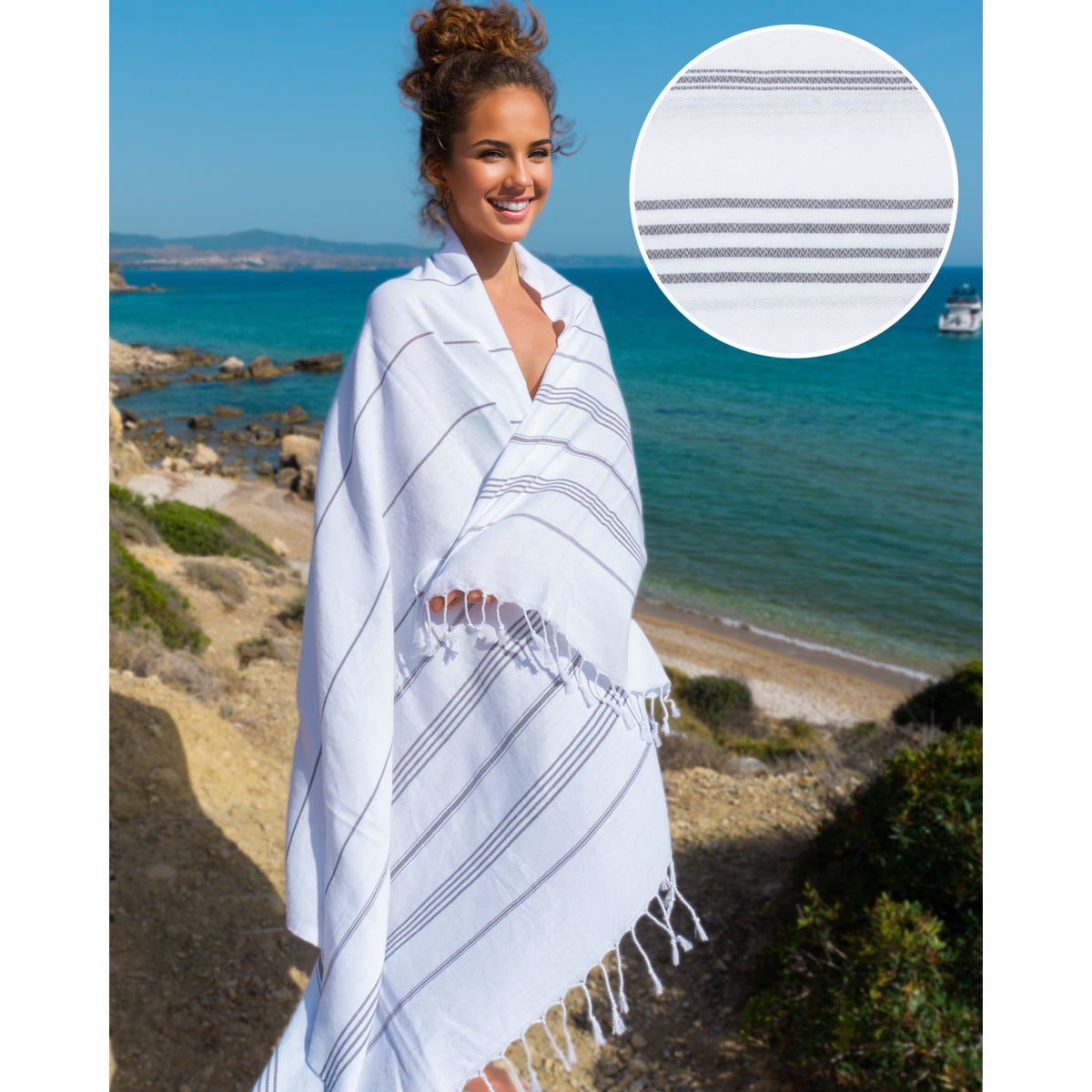 Samimi Amara Luxe Hamamdoek Wit 180x100 cm