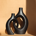 Keramieken Vazen Duo – Zwart | Sculpturaal Design