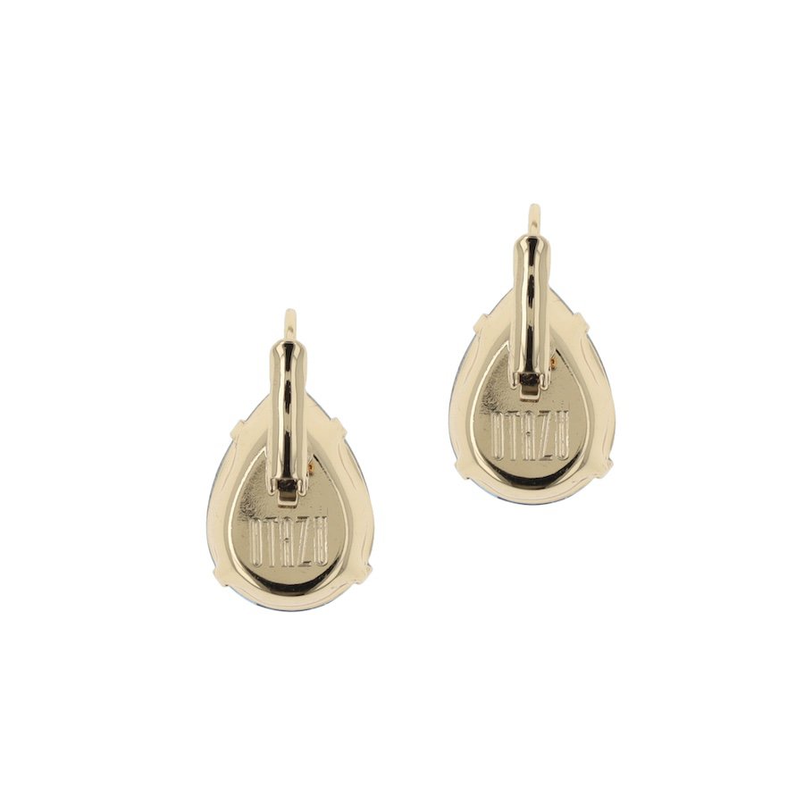Lacrima Light Sapphire oorhangers – goud & blauw
