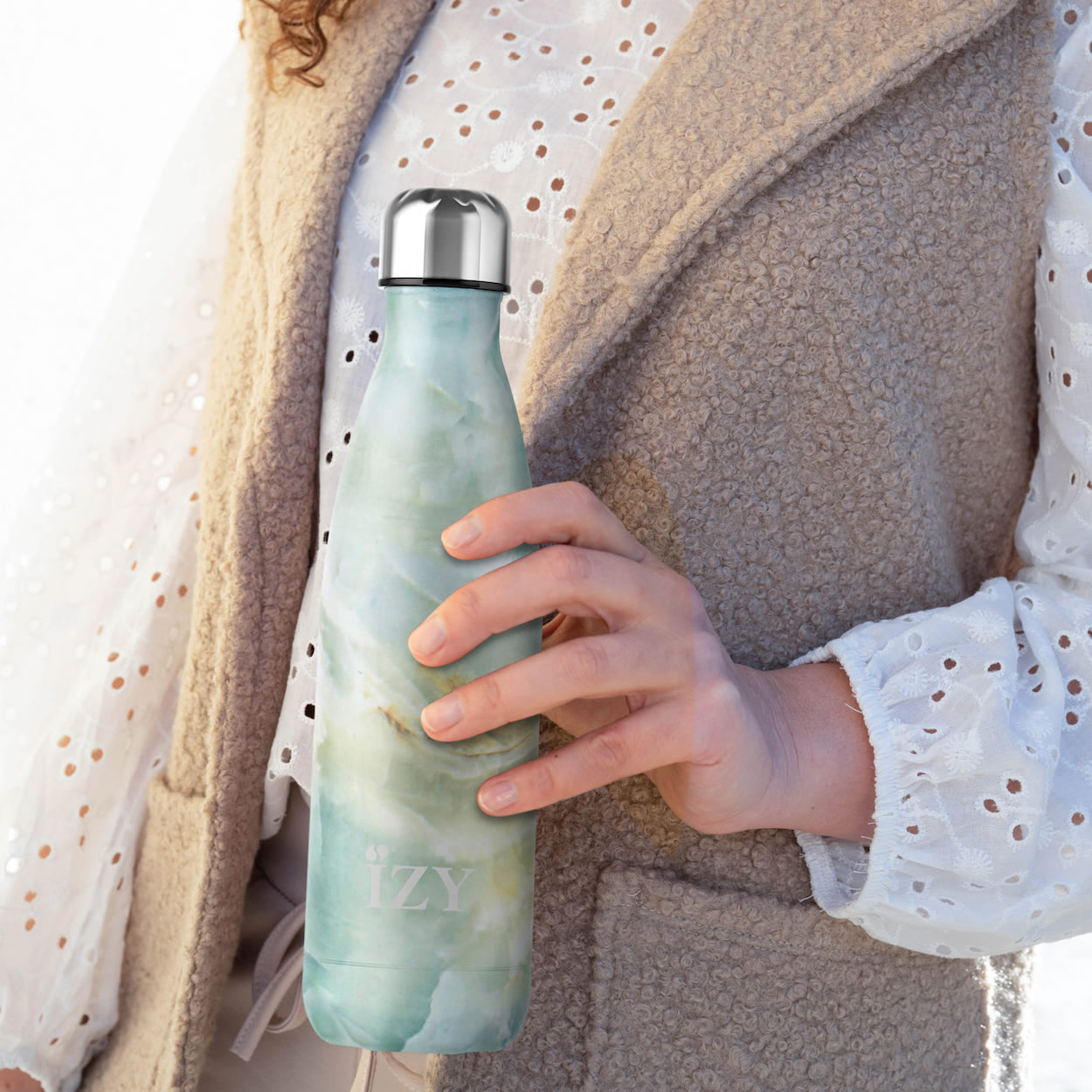 IZY Thermos Bottle – Marble Green – 500ML