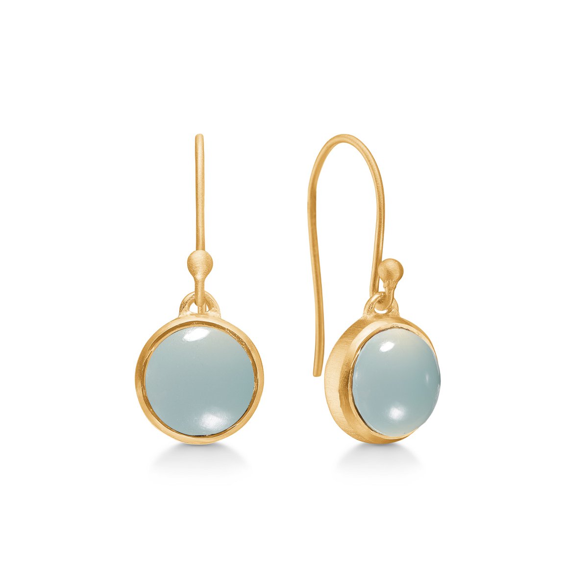 Noa Oorbellen met Aqua Chalcedoon – Verguld Sterling Zilver