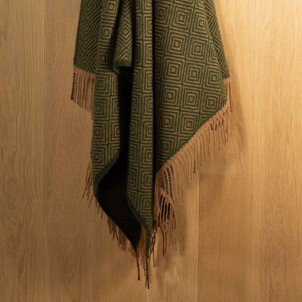Wollen Plaid VENEZIA Leaf – Groen & Bruin