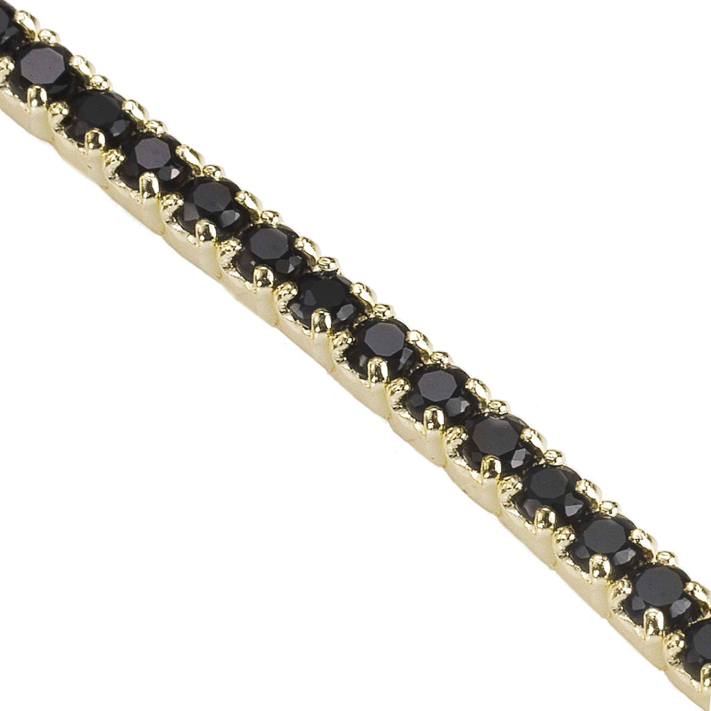 Vergulde armband met zwarte zirkonen – Noche