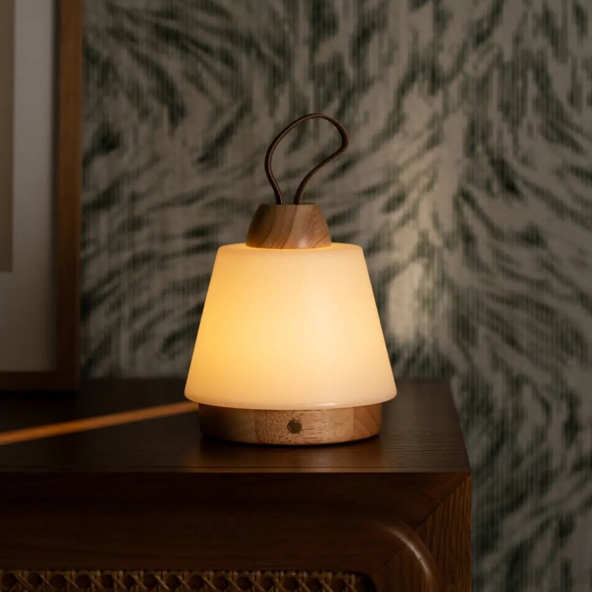 Liv Lichtbruin Oplaadbare Lamp – Warm design met leren detail