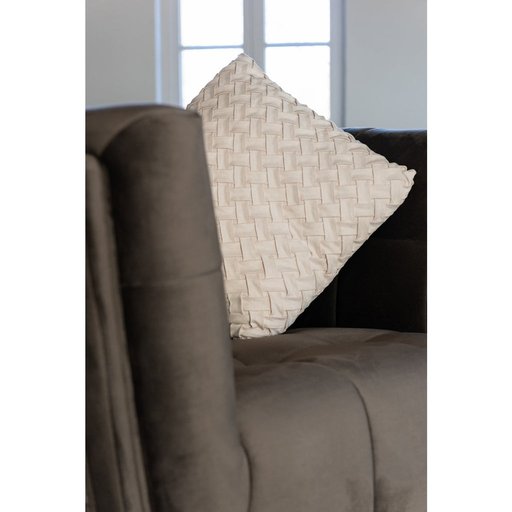 Luxe Sierkussen van J-Line – 45×45 cm | Beige Geweven Design