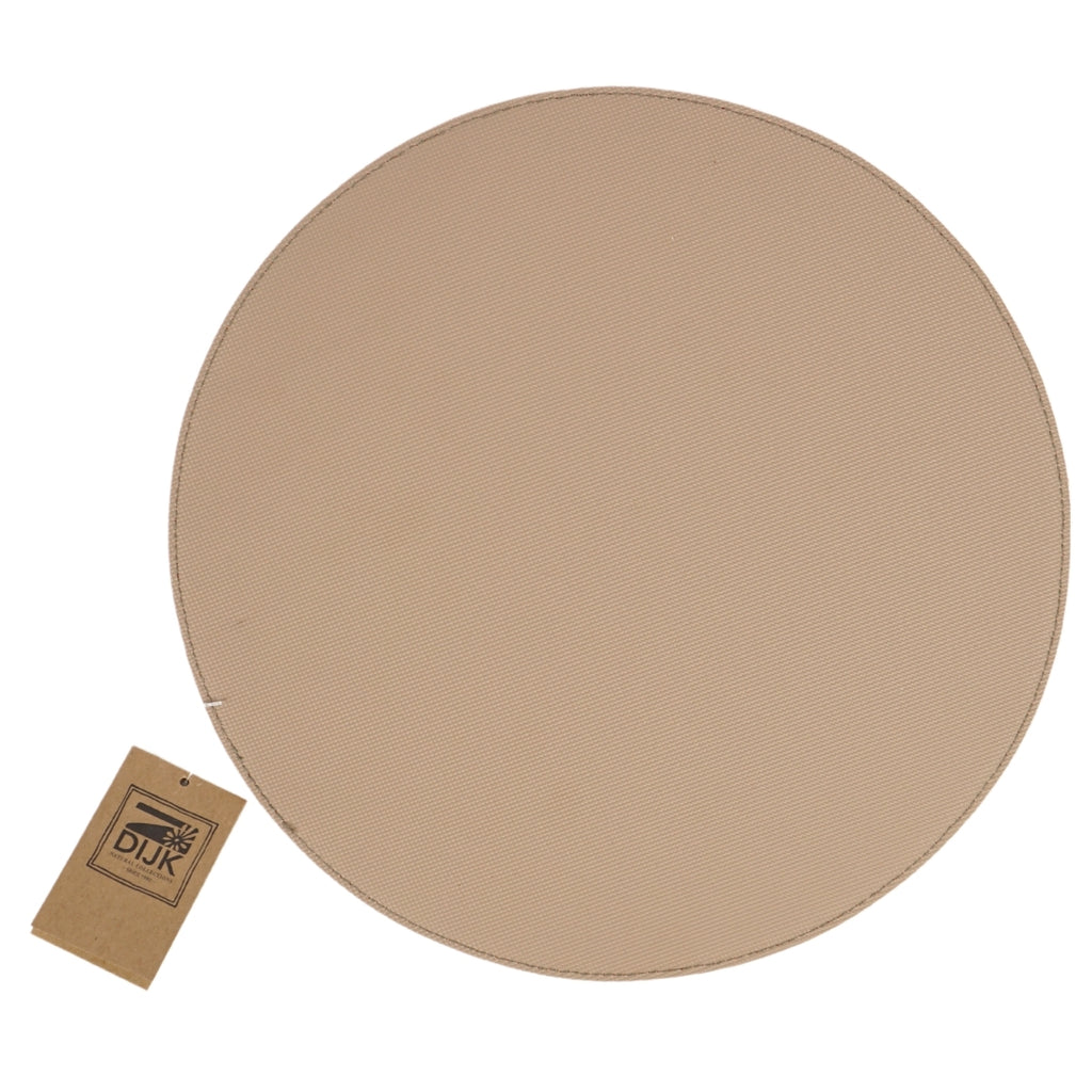 Ronde Placemat – Lichtbruin (28 cm, PU-leer)