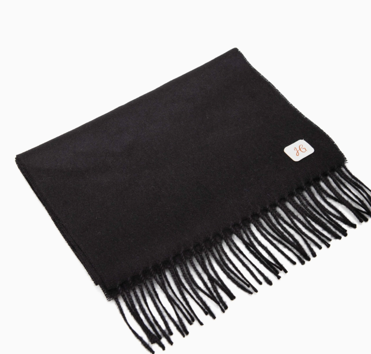 Luxe Sjaal van 100% Baby-Alpacawol – Zwart & Beige