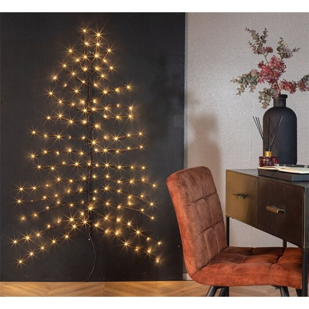 Luxe Flexibele Wandkerstboom met 136 LED-lichtjes – 120 cm